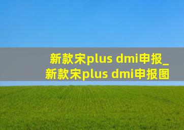 新款宋plus dmi申报_新款宋plus dmi申报图